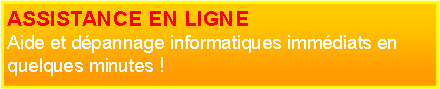 Zone de Texte: ASSISTANCE EN LIGNEAide et dpannage informatiques immdiats en quelques minutes !